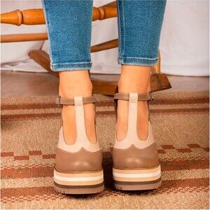 NEW Jireh Paula Miel Chunky Two Tone Heeled Mary Jane 36 Clueless Brown Preppy *